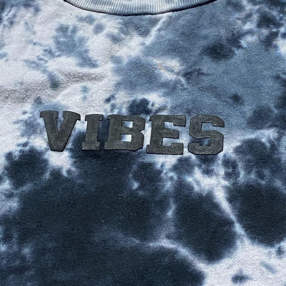 Blue and black tie dye shirt